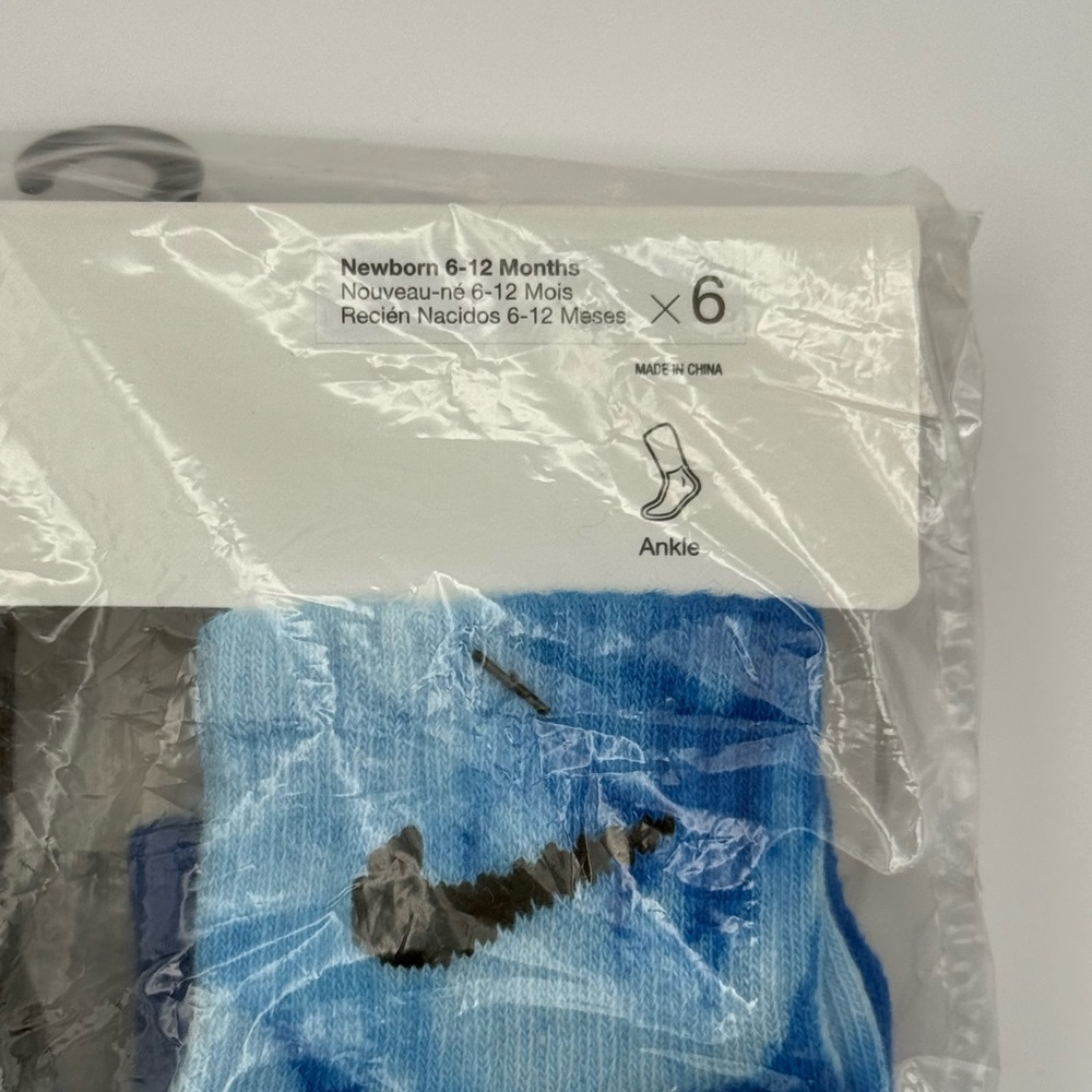 ⚜️ NIKE ⚜️ NEW Ankle Socks for Newborns/Baby 6-12 Months 6 pairs - Picture 3 of 6